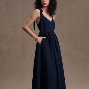 BHLDN Elanor Shoulder-Tie V-Neck Taffeta A-Line Gown